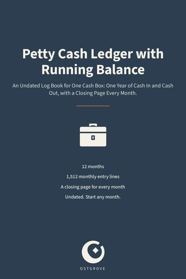 Front cover of Petty Cash Ledger with Running Balance